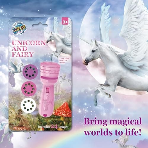 Unicorn & Fairy Torch Projector - Girls Birthday Presents & Toys, 3 Year Old Girl Gifts with 24 Images, Focus Lens, Easy Grip, Girls stocking fillers, Durable Plastic, Bright Projection — view 4