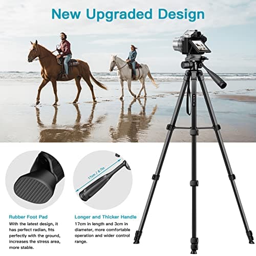 Victiv Camera Tripod for Canon Nikon Sony 172cm, Lightweight & Portable — view 6
