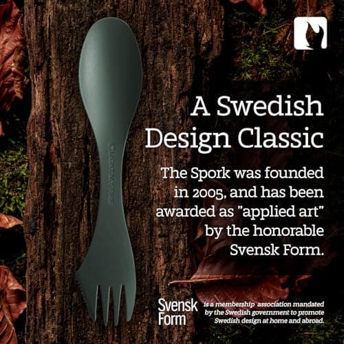 Light my Fire Spork Original 3-in-1 Camping Cutlery Knife Fork Spoon Set Survival Gifts for Scouts Camping Accessories Sporks Reusable Travel Cutlery Set 4-Pack SageGreen — view 5