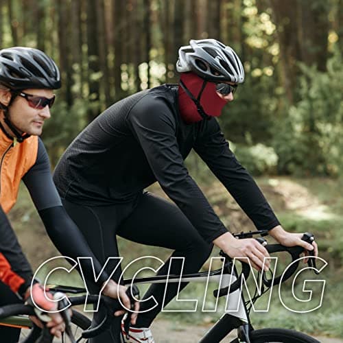 LONGKING Balaclava Face Mask for Men– Skiing, Snowboarding, Motorcycle, UV Protection & Wind Protection, Red — view 3