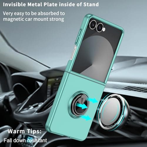 Knoowcase for Samsung Galaxy Z Flip 8 Case with Stand Shockproof Rotating Ring Holder Protective Cover Anti-Scratch Hard PC Shell compatible with Car Mount for Samsung Z Flip 8, Light Blue — view 2
