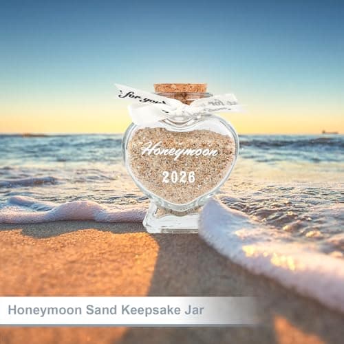 Honeymoon Sand Keepsake Jar 2026 - Honeymoon Gift for Newlywed - Bridal Shower, Wedding, Engagement,Travel Gifts for Bride (with gift box) (Honeymoon Jar 2026) — view 6