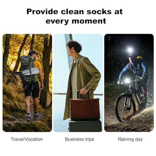 BYESOX 12 Pairs Disposable Socks for Travel, Single-use Compressed Socks, White+black(12 Pairs), One size — view 4