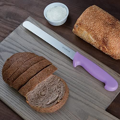 Hygiplas Stainless Steel Bread Knife 20cm/8", Purple, Dishwasher Safe — view 4