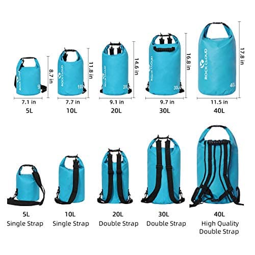 ROCK CLOUD Dry Bag Waterproof 10L Dry Sack for Kayaking Rafting Boating Beach Surfing Swimming Canoe Camping Hiking Fishing Ski — view 2