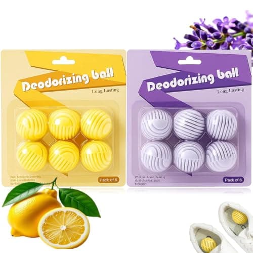 TUBAWD 12PCS Reusable Shoe Deodorizer Balls, Long‑Lasting Botanical Odour Eliminator for Shoes, Trainers, Wardrobes, Cars & Gym Lockers