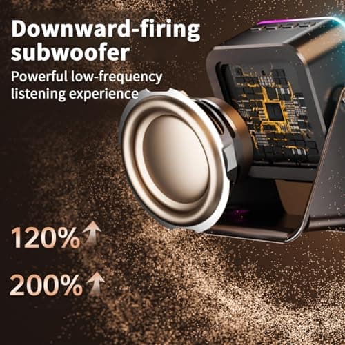Induction Speaker, Audio Station with Light, 10W Phone Holder Charger Speaker, Versatile Audio Stand & Charger Induction Speakers for Birthday Travel Home Men Women — view 5