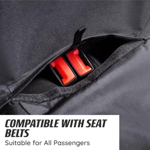 Osprey Rear Car Seat Cover, Waterproof Recycled Fabric Back Seat Protector with Mesh Window, Side Flaps & Pocket, Universal Fit for Dogs Kids Travel and Beach Days, Black — view 6