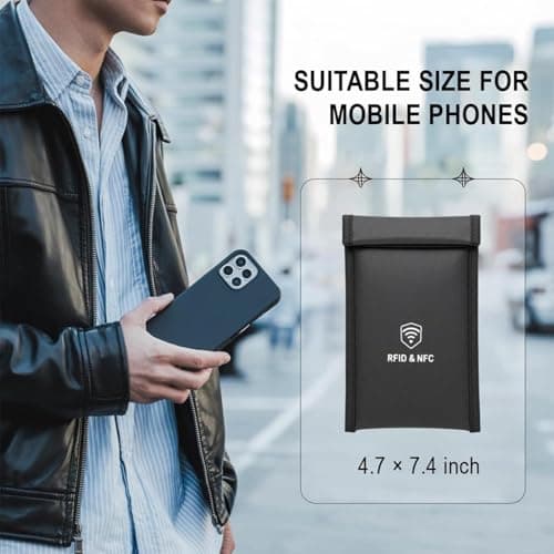 Cell Phone Signal Blocker, Blocking Protection Design, 18.5x11.7cm, Mìlitary Grade Faraday Bags, Phone Pouch With Detachable Wrist Strap, Organized Secure Storage Space, For Privacy Data Protect — view 4