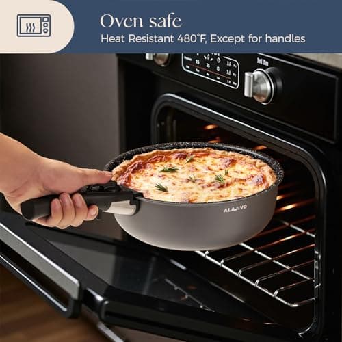 Non Stick Pots and Pans Set 17 Piece, Induction Hob Pan Set, Nonstick Removable Handle Kitchen Cookware Sets, Pot Set, Frying Pans Sets, Saucepan Sets with Lids — view 6