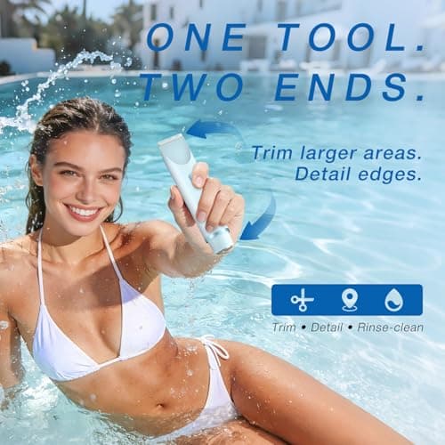 Fanovae Bikini Trimmer Women, Lady Shaver for Women, USB-C Rechargeable Electric Razor, Waterproof Bikini Line Trimmer for Underarms, Legs, Face & Sensitive Areas (Sky Blue) — view 2