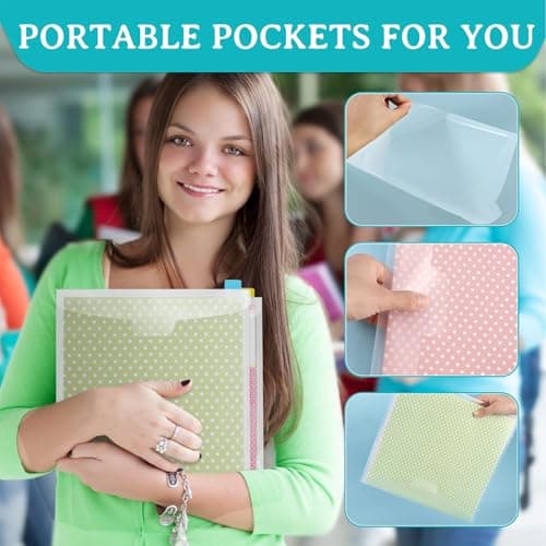 Scrapbook Paper Storage Clear - 12 X 12 Cardstock Organizer With Sticky Index Tabs, Transparent Expandable Document Folders, Heat Transfer Vinyl Protector For Arts Crafts Hobby Room — view 6