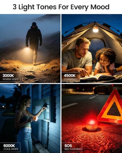 Glocusent Rechargeable Camping Light, 120H Pocket Tent Camping Lantern IPX5 — view 4