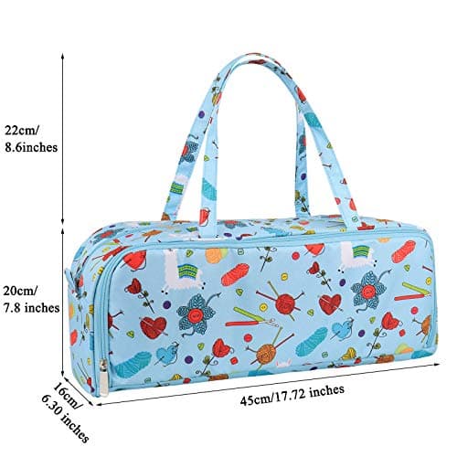 Coopay Knitting Bag, Knitting Bags for Wool and Needles Storage, With Handy Compartment for Extra Long Knitting Needles and Hooks, Crochet Bag with Side Pocket, Knitting Organizer Lightweight Large — view 4
