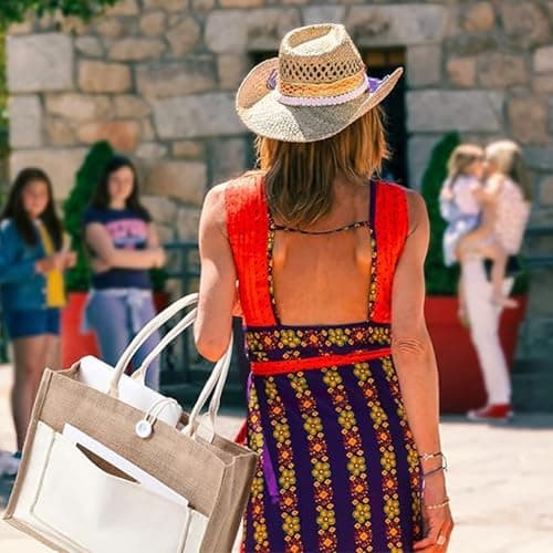 Bride Jute Tote Shopping Bag with Cotton and Hessian Waterproof Material for Beach, Wedding and Bridal Shopper — view 3