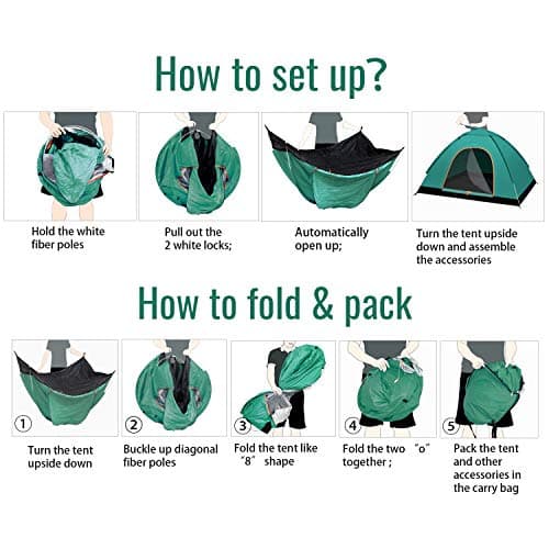 RISEPRO instant automatic pop up tent , 2 Person Lightweight Tent ,Waterproof Windproof, UV Protection , Perfect for Beach, Outdoor, traveling ,hiking ,camping, hunting, fishing, etc — view 5