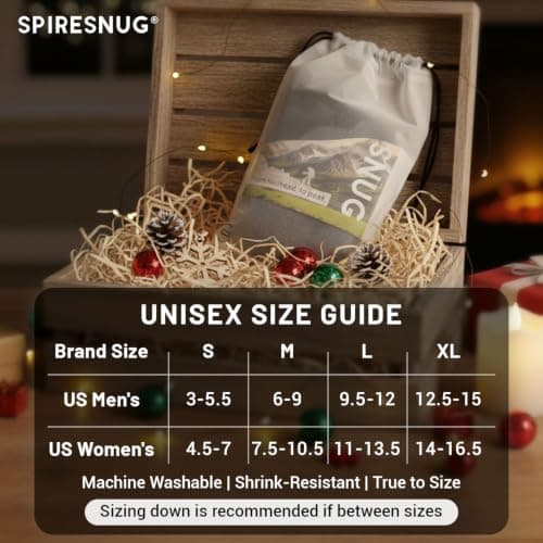 SPIRESNUG Thermal Merino Wool Hiking Socks for Men & Women, Full Cushion Winter Socks, Anti-Blister & Moisture Wicking, Brown, Large — view 6