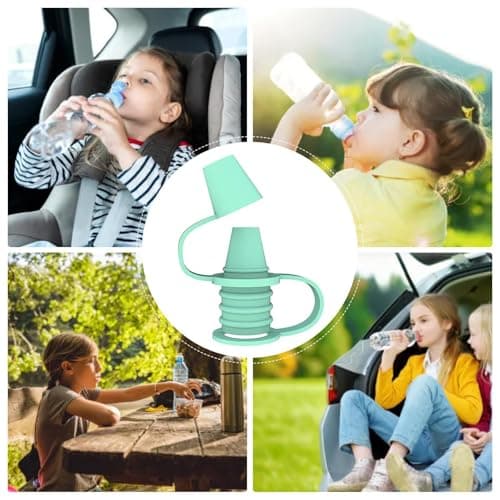 Silicone Bottles Top, Spill-Proof Water Bottle Cap for Bottle-Feeding, Safe and Odorless Bottles Spout Adapter Attachment for Car Travel Outdoor — view 4