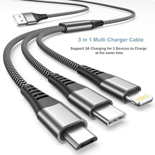 Multi Charger Cable [1.2M 3Pack], 3 in 1 Charging Cable Nylon Braided — view 2