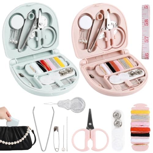 2 Pack Mini Sewing Kit, with Tape Measure, Portable, for Emergency Repairs