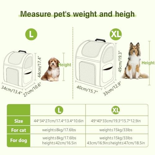 pecute Cat Backpack Expandable, Backpack for Cats & Small Dogs, Black — view 2