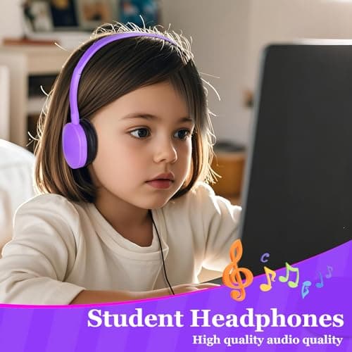 GDBOMA USB C Headphones Bulk Classroom School 5 Pack, Wired On Ear — view 2