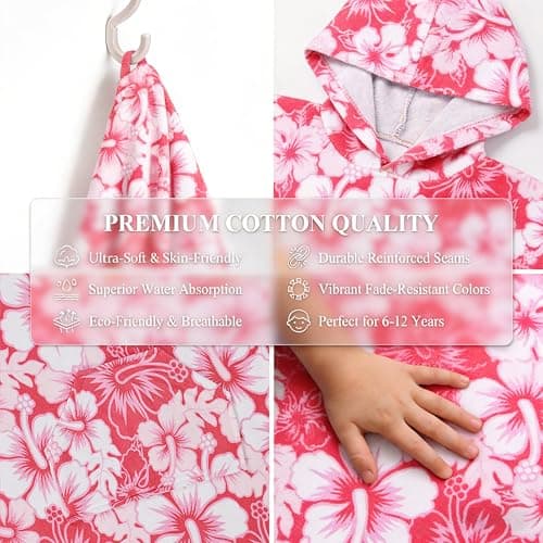 Kato Tirrinia Kids Changing Robe Hooded Beach Towels for Swimming — view 3