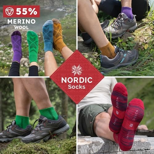 NORDIC Socks Merino Wool Low Cut Hiking Socks 5-Pack Unisex (Colourful XXL) — view 4