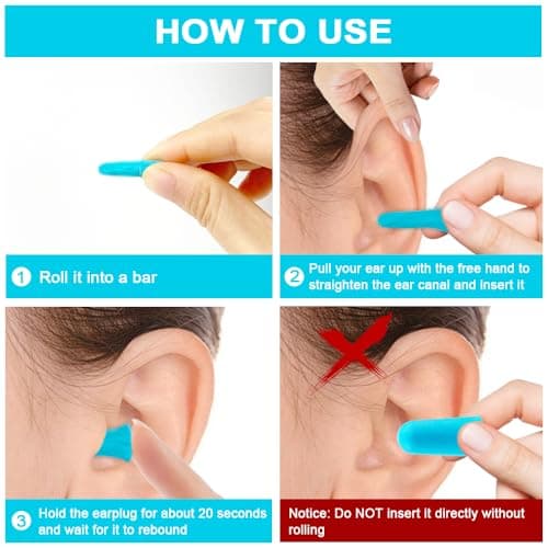Foam Ear Plugs 20 Pairs Soft Earplugs 35dB Noise Cancelling Disposable Individually Packaged Earplug for Sleeping Travel Study Work Concerts Construction Site — view 5