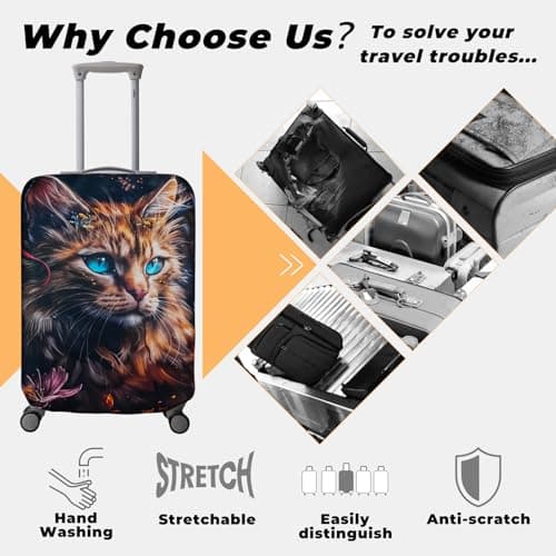 Chostky Travel Luggage Cover, Anti Scratch Travel Suitcase Protector, Elastic Washable & Stretchable Suitcase Cover, Baggage Covers Luggage Approved Travel Accessories (XL) — view 4