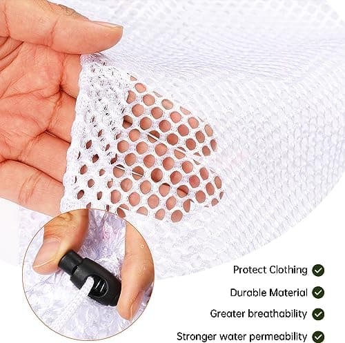 2 Pcs Drawstring Laundry Bag, Mesh Laundry Bags for Washing Machine, Mesh Wash Bags Laundry Bags, Heavy Duty Dirty Clothes Washing Machine Bag, Travel Washing Bag for Cloths Blouse(30x40/40x50cm) — view 2