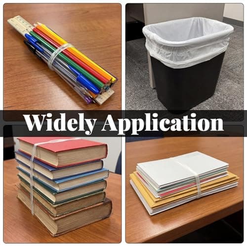 50Pcs Large Clear Rubber Bands, 200x5mm/7.87x0.2in (Folded Perimeter x Width) Big Rubber Bands, Heavy Duty TPU Elastic Band for Garbage Can, Office Supplies, Crafts, Balloon Arch, File Folders — view 6
