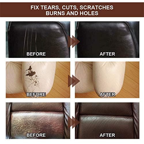 Vinyl Repair Kit,Black/White Leather and Vinyl Repair Kit, Leather Repair Kit, Furniture Repair Kit, Leather Scratch Repair for Refurbishing for Upholstery, Jacket,Couch, Boat, Car Seats (White) — view 4