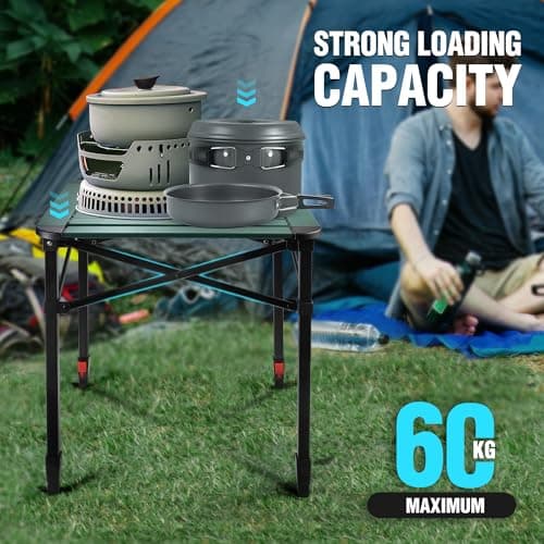 VILLEY Folding Camping Table, Lightweight Aluminium Portable Table (Medium) — view 5