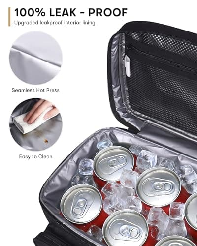 12L Insulated Lunch Box for Men, Leakproof Cooler Lunch Bag for Work — view 6