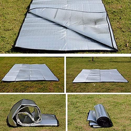 Aluminum Foam Mat sleeping mat for camping 150x200 cm insulating mat thermal Blanket foldable tent mat floor mat of aluminum foil, ultralight (Silver, 200 x 150 cm) — view 2