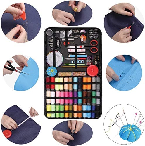 Sewing Kit,184 Pcs Premium Large Sewing Supplies with PU Case,38 XL Thread Spools,Scissors,Thimble,Threader,Needle,Suitable for Traveller,Adults,Kids,Beginner,Emergency,DIY and Home Button Repair Kit — view 6