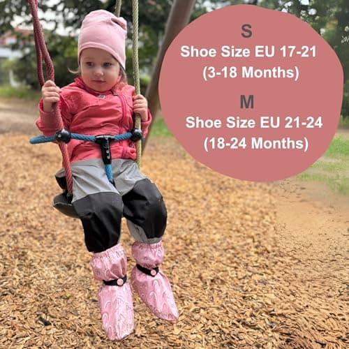 HECKBO Baby rain Booties 18-24 Months - Waterproof with Fleece Lining - Rainbow - Outdoor mud Shoes for Babies & Toddlers — view 3