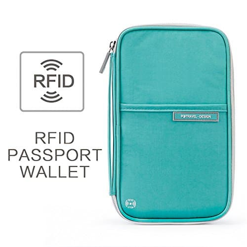 ManKn Family Passport Holder Travel Wallet, Waterproof RFID Document Organizer Case with Hand Strap Zip Closure for Men Women, Ticket Credit ID Card Cash Pouch Money Bag — view 2