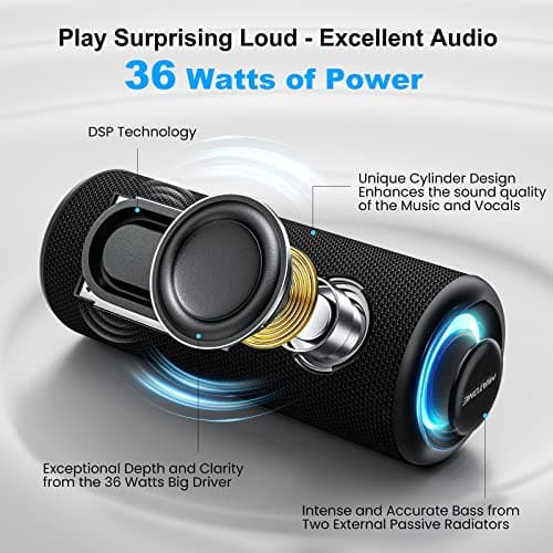 MIATONE Boompro Bluetooth Speaker 36W with Stereo Sound for Present - Black — view 2