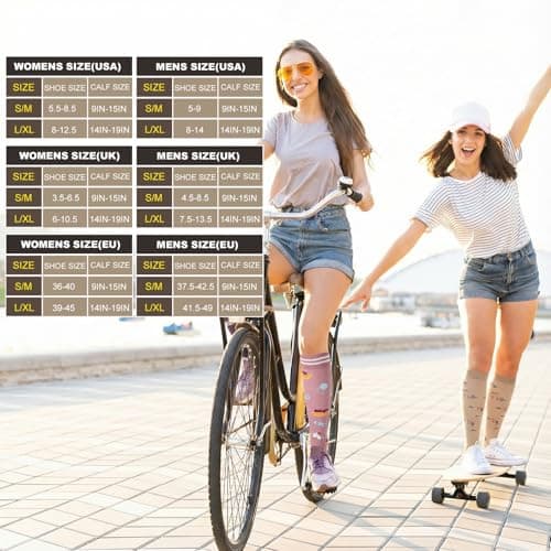 Zuimei 6 Pairs Compression Socks for Women Men — view 2
