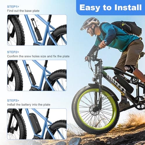 52V 25Ah Ebike Battery, Lithium Electric Bike Battery with 3A Fast Charger, 45A BMS, E-bike Battery Pack for 48V/52V 250W -1700W Bafang & Other Ebike Conversion Wheel, Sumsung 5000 Cells — view 5