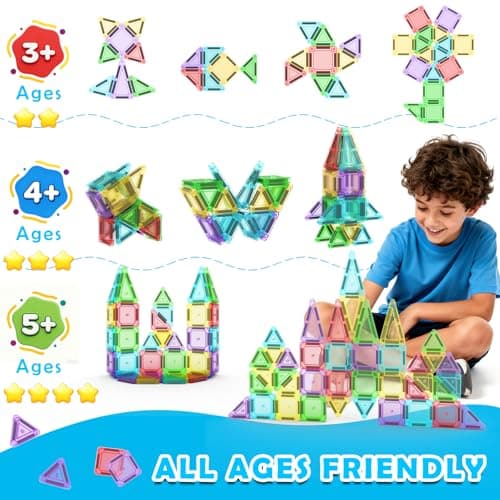 Mini Magnetic Tiles Travel Set with Case 30pcs, Toddler Kids Travel Toys — view 4