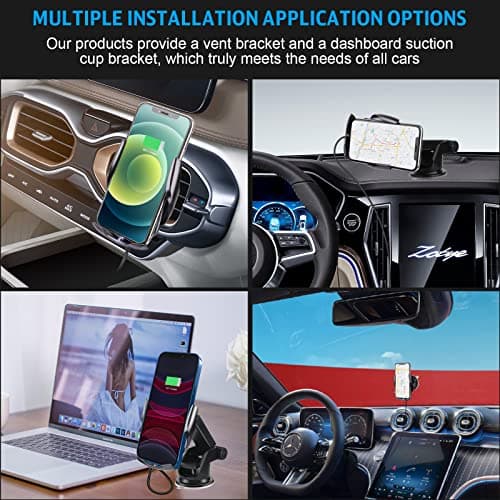 YUSHIHU Wireless Car Charger,15 W Qi Charging Car Phone Holder — view 3