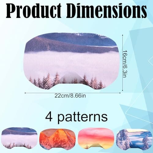 Sinbana 4pcs Ski Snowboard Goggle Cover Sleeves, 4 Sunset Patterns Polyester Ski Goggle Lens Cover Protectors for Adults Kids Travel Storage Accessories Scratch-Resistant & Dust-Resistant — view 2