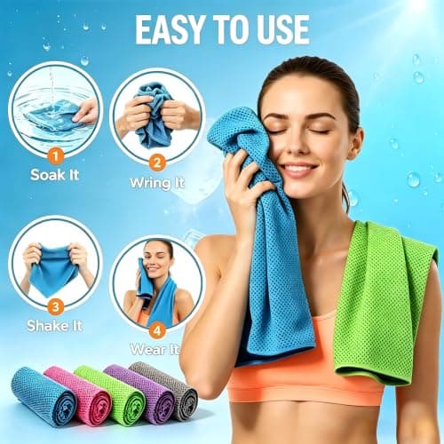 Cooling Towels for Hot Weather,5 Pack Cooling Towels,Cooling Scarf for Neck — view 4