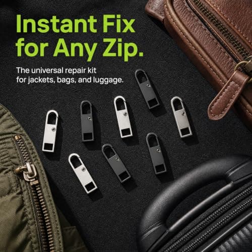 Solvio 12PCS Premium Zipper Pulls Replacement, Metal Zip Puller Repair Kit for Luggage, Backpacks, Jackets, Suitcases and Purses - Detachable Zipper Slider Fixer — view 6