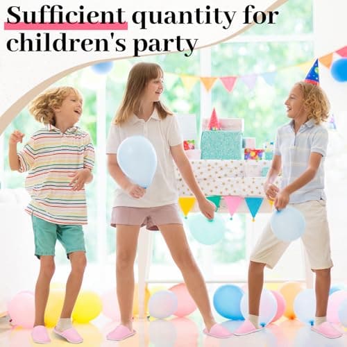 Twistover 6 Pairs Kids Disposable Slippers Non-Slip Closed Toe Spa Slippers Comfortable Indoor Outdoor Slippers for 4-12 Years Boys Girls Party Hotel Travel, pink, Medium — view 6