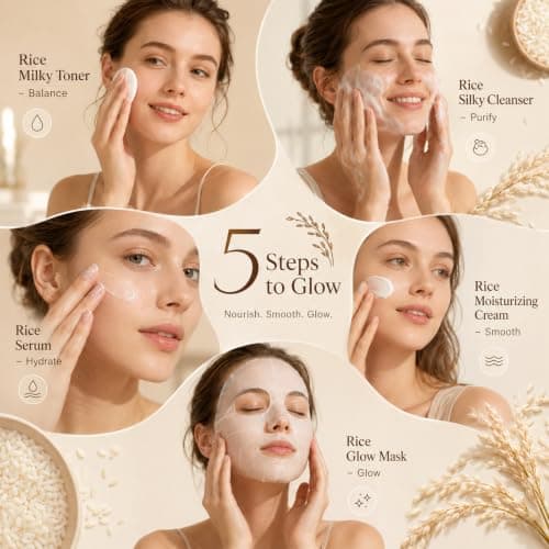 20PCS Rice Skincare Set for Women, Face Care & Pamper Gift Set — view 2