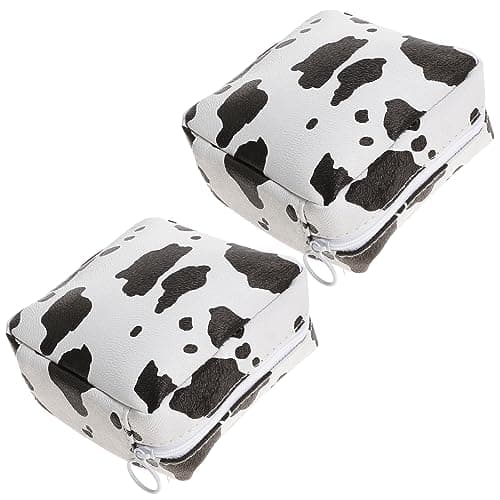 CALLARON 2pcs Portable Pu Sanitary Napkin Bags with Zipper Design for Privacy Protection, Large Capacity Menstrual Pad Storage, Stylish and Unique Feminine Hygiene Travel Kit for Girls